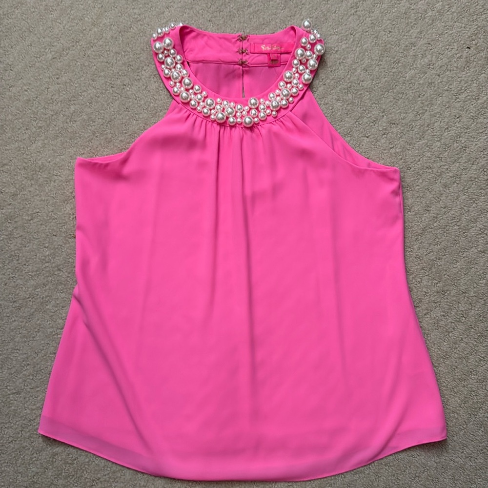 Lilly Pulitzer Pink Pearl Sleeveless Top Size Small